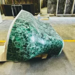 green semi-precious gemstone table