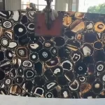 El Yapımı Siyah Akik Masa Tablası