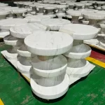 Solid Volakas White Marble Side Table