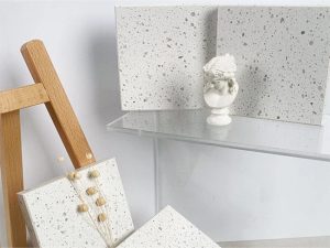 white terrazzo floor
