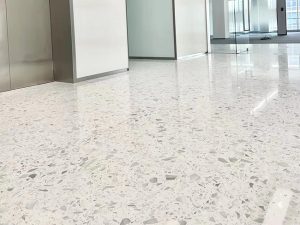 white terrazzo tiles
