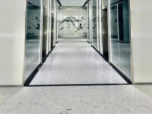 white terrazzo