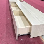 Console TV en pierre frittée travertin beige
