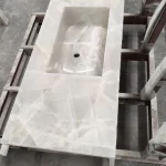 Καθαρό λευκό κρυστάλλινο μαρμάρινο νεροχύτη