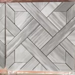 mosaïque de marbre géométrique blanc gris