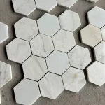 Calacatta Gold Marble Hexagon Mosaic Tile