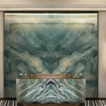 Bookmatched Sintered Stone Feature Wall for Luxury Interiors