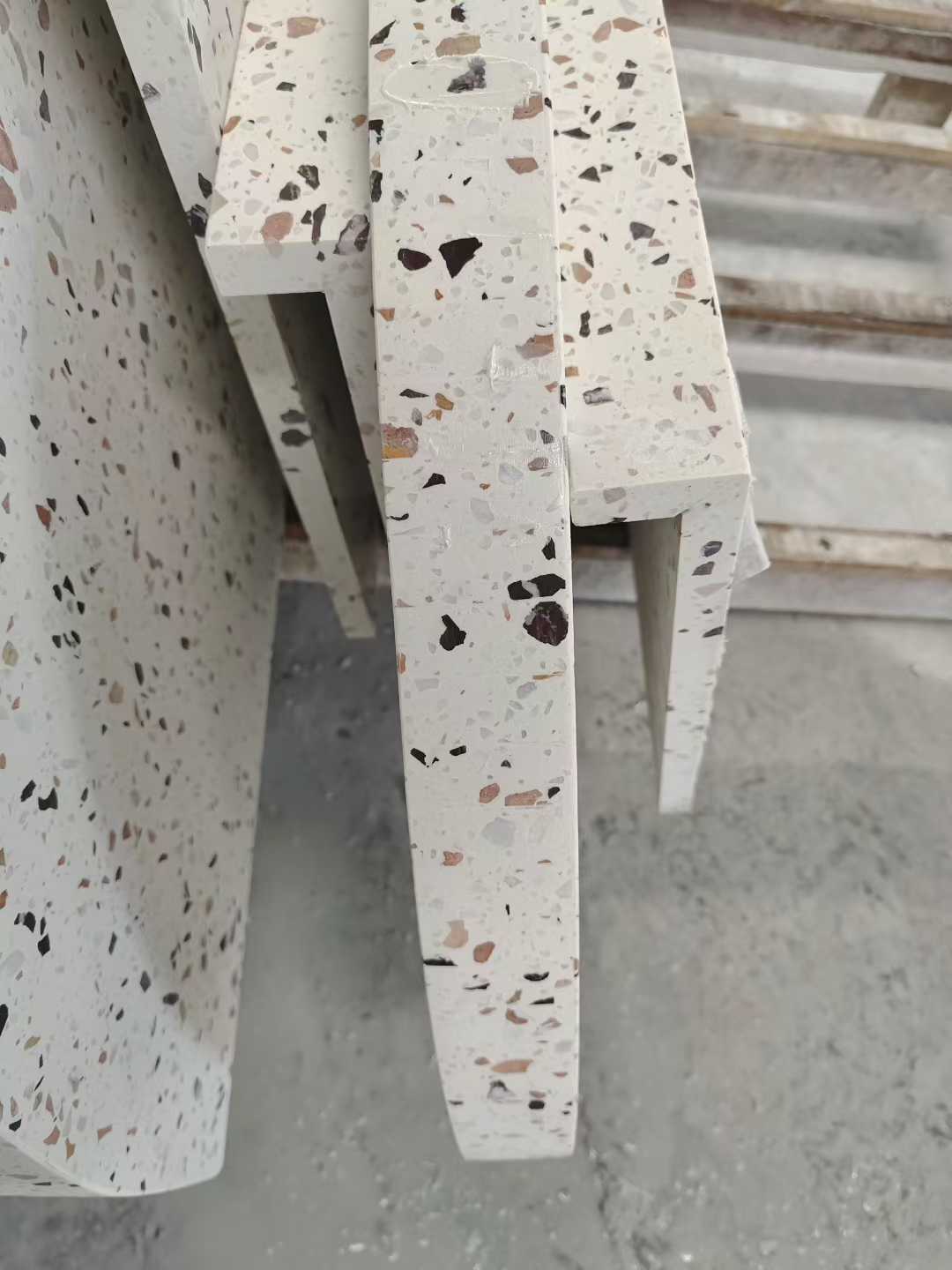 Terrazzo vanity tops with customized surface design