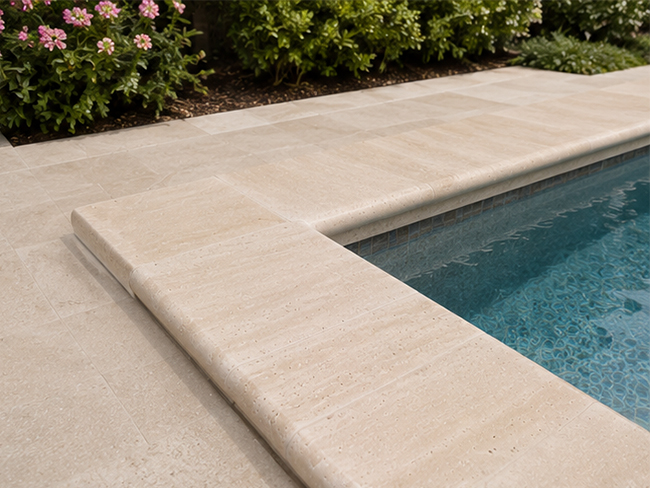 Classic Turkey Roman Travertine Pool Coping