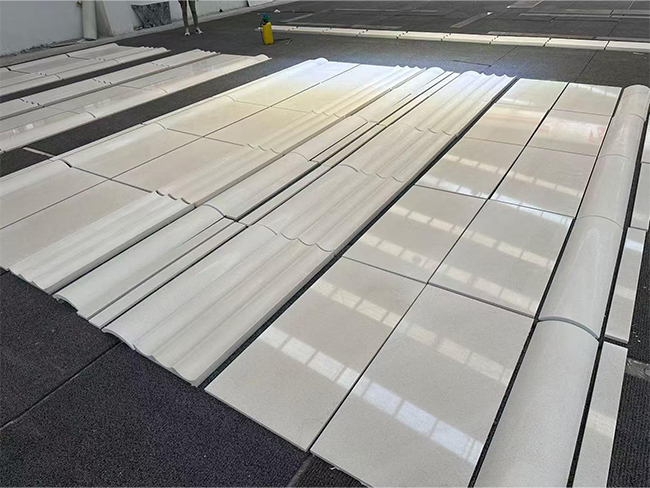Grolla Beige Limestone cut-to-size panels for architectural projects