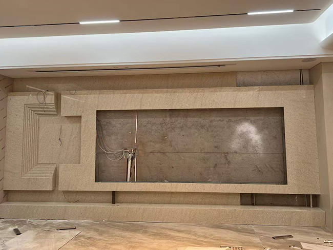 Grolla Beige Limestone fireplace cladding