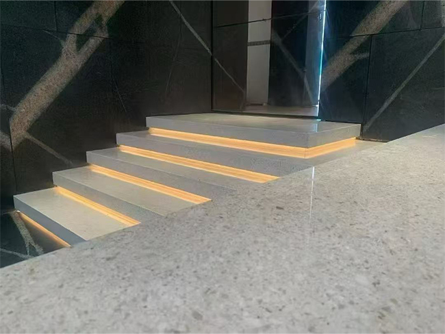 Grolla Beige Limestone stair treads
