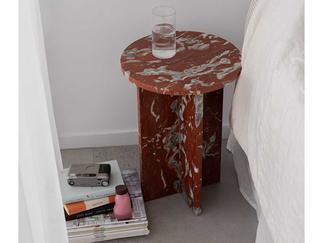 Languedoc Marble pedestal side table