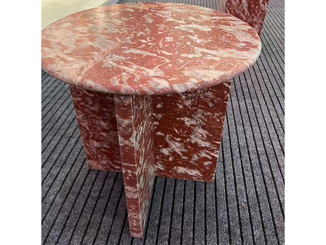 Languedoc Marble round pedestal table