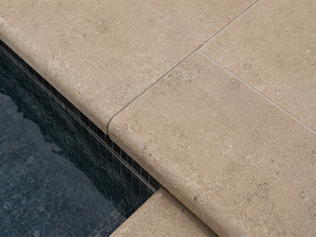 Porto Beige Limestone coping stone for custom pool projects
