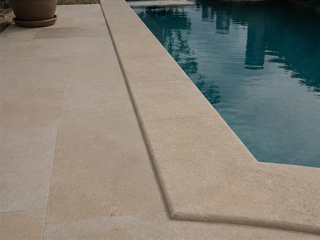 Natural Porto Beige Limestone coping stone for swimming pool edge