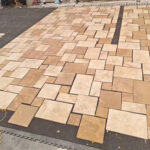 Saina Gold Limestone Tuscan Style Mixed-Size Paving with Leathered Finish