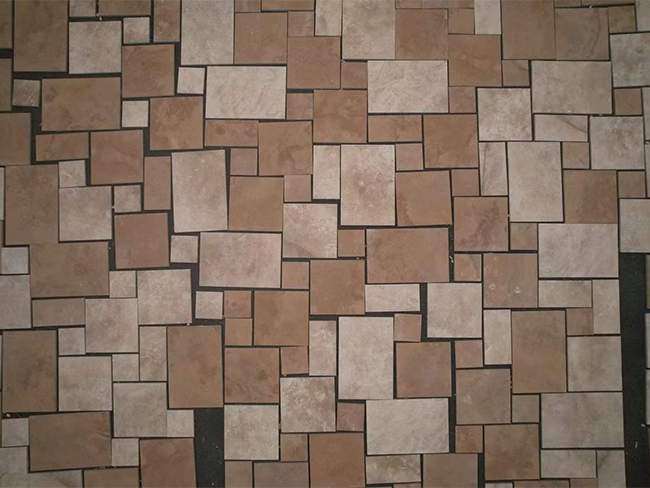 Saina Gold Limestone rustic paving tiles with warm natural surface texture