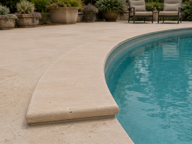 Turkey Roman Travertine coping stone for swimming pools