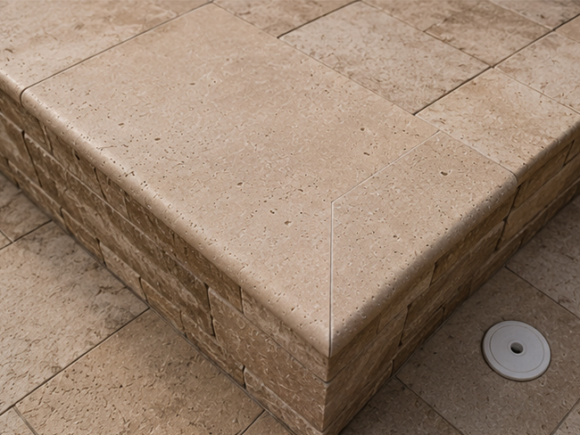 Travertine Pool Coping tile in Turkey Roman Travertine