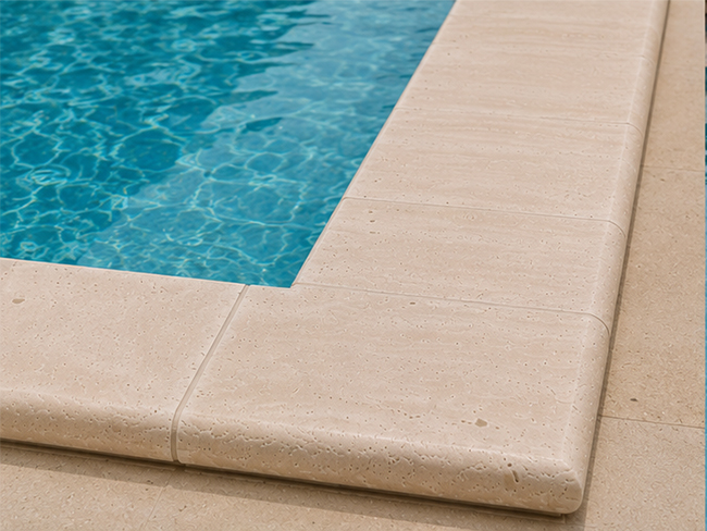 Travertine Pool Edge stone for swimming pool perimeter
