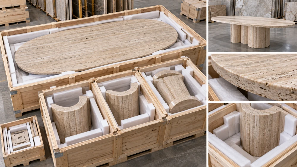 travertine dining table export packing knock down travertine dining table export packing knock down